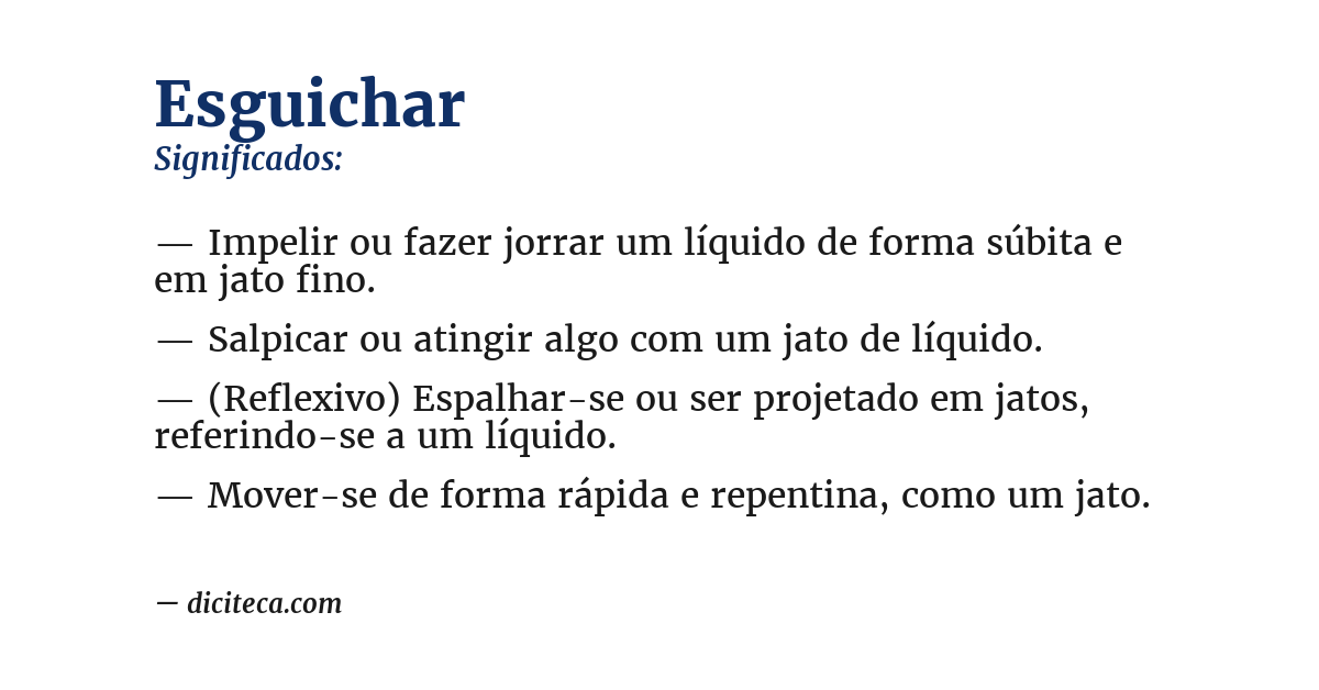 Significado de esguichar