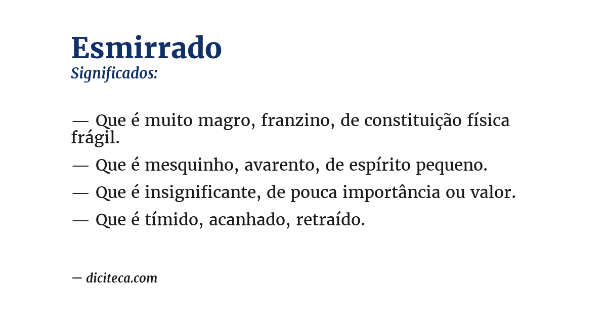 Significado de esmirrado