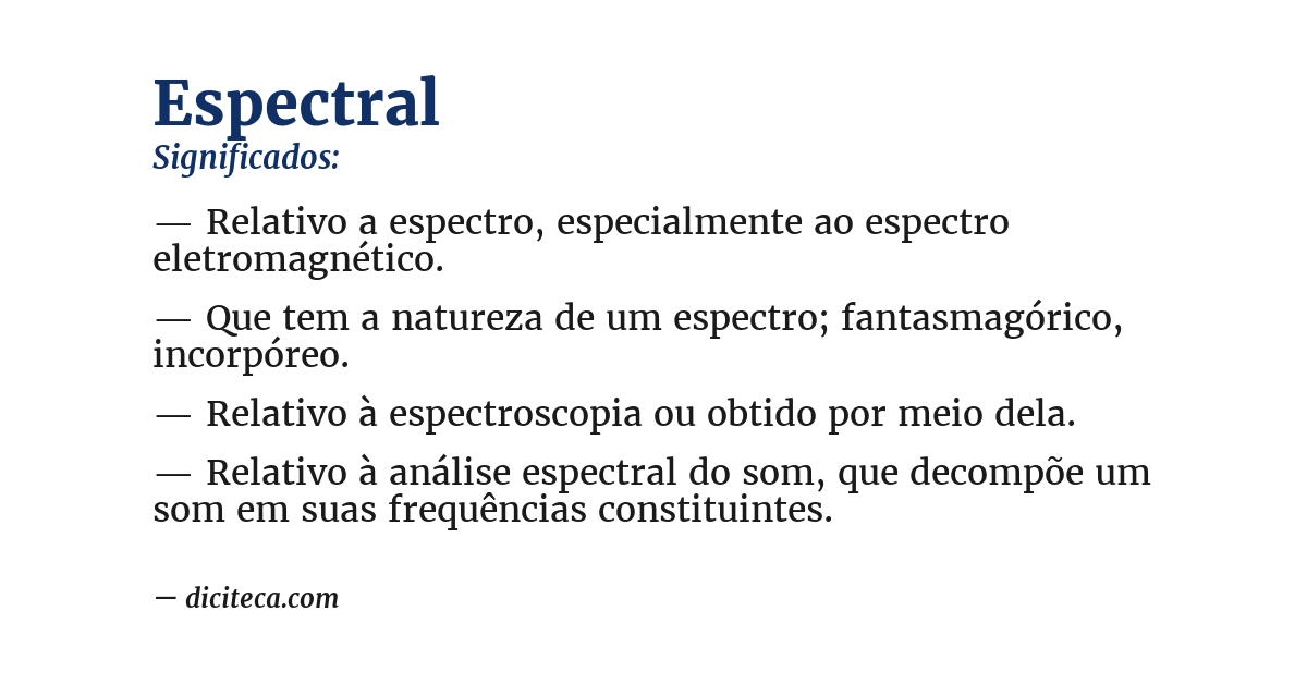 Significado de espectral