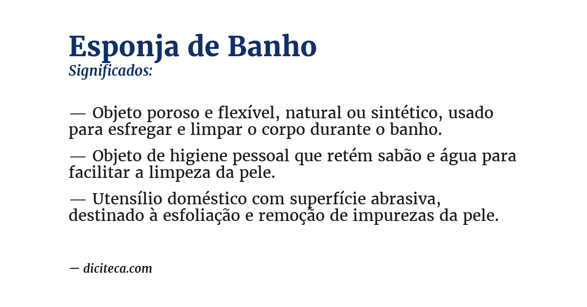 Significado de esponja de banho