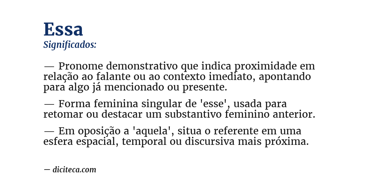 Significado de essa