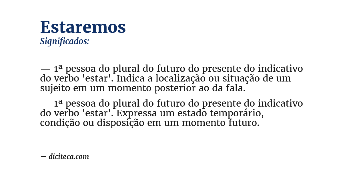 Significado de estaremos