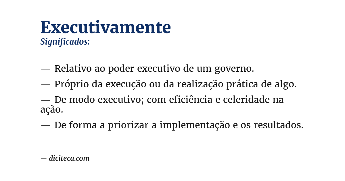 Significado de executivamente