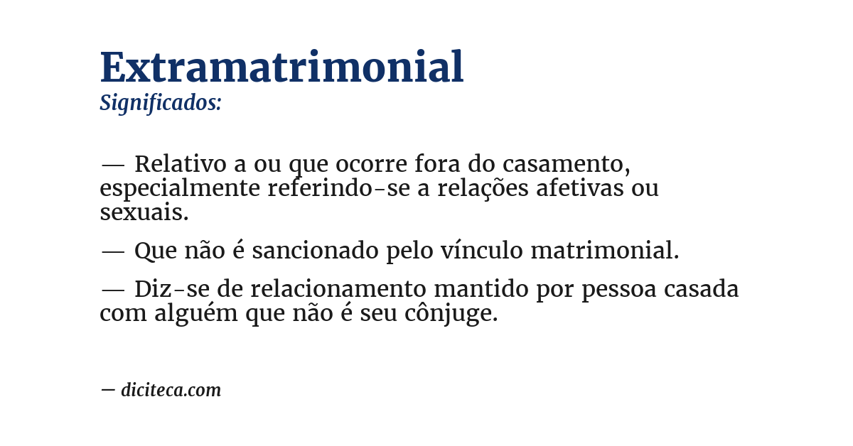 Significado de extramatrimonial