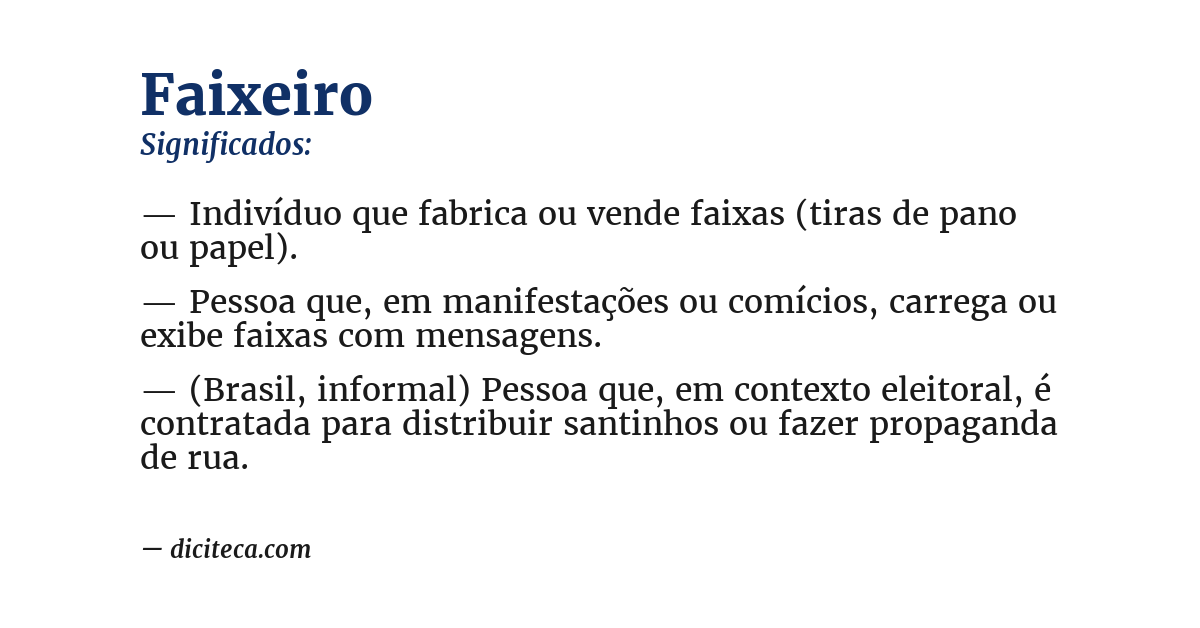 Significado de faixeiro
