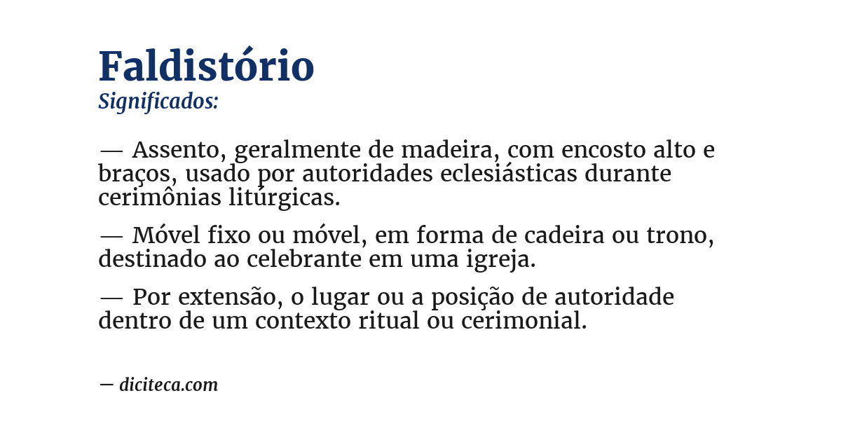 Significado de faldistório