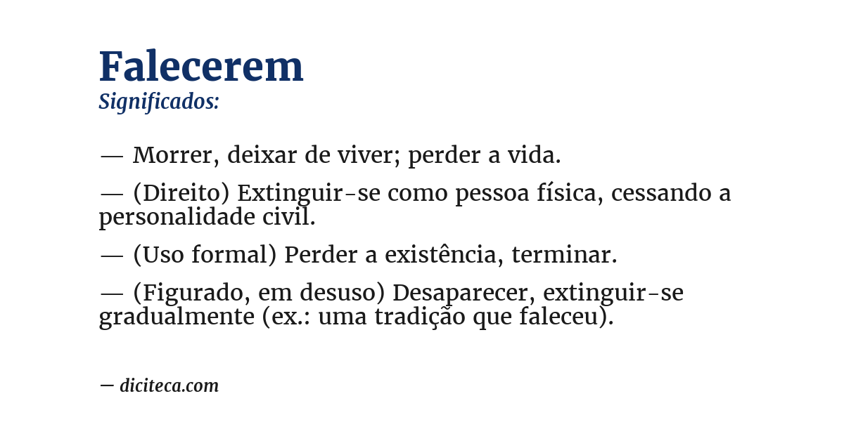 Significado de falecerem