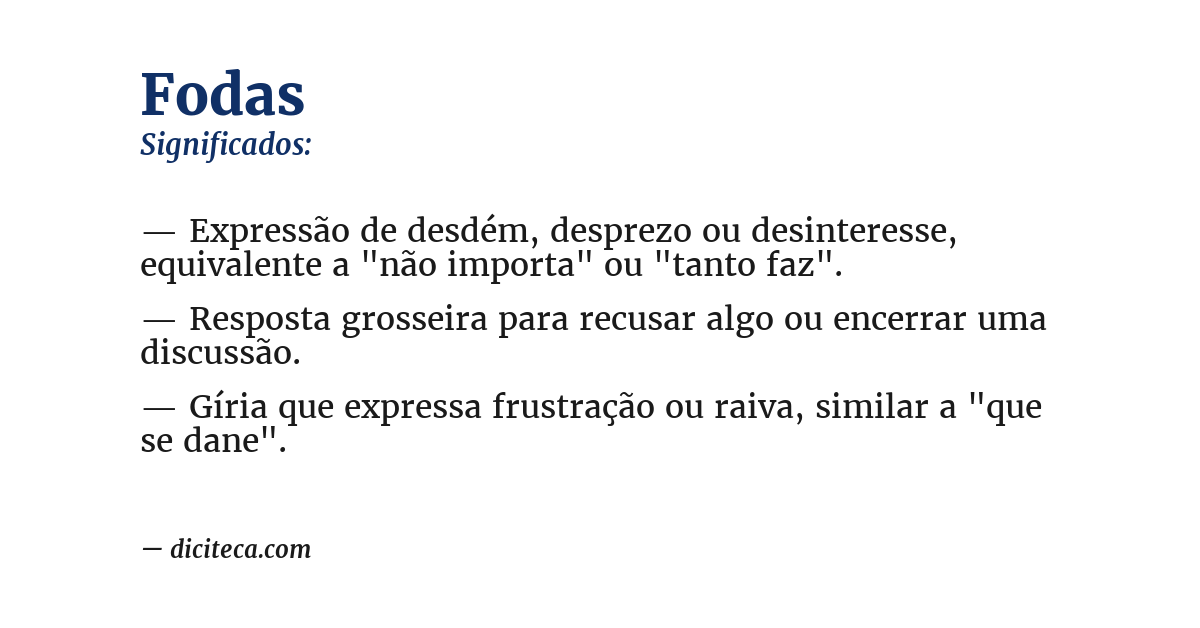 Significado de fodas