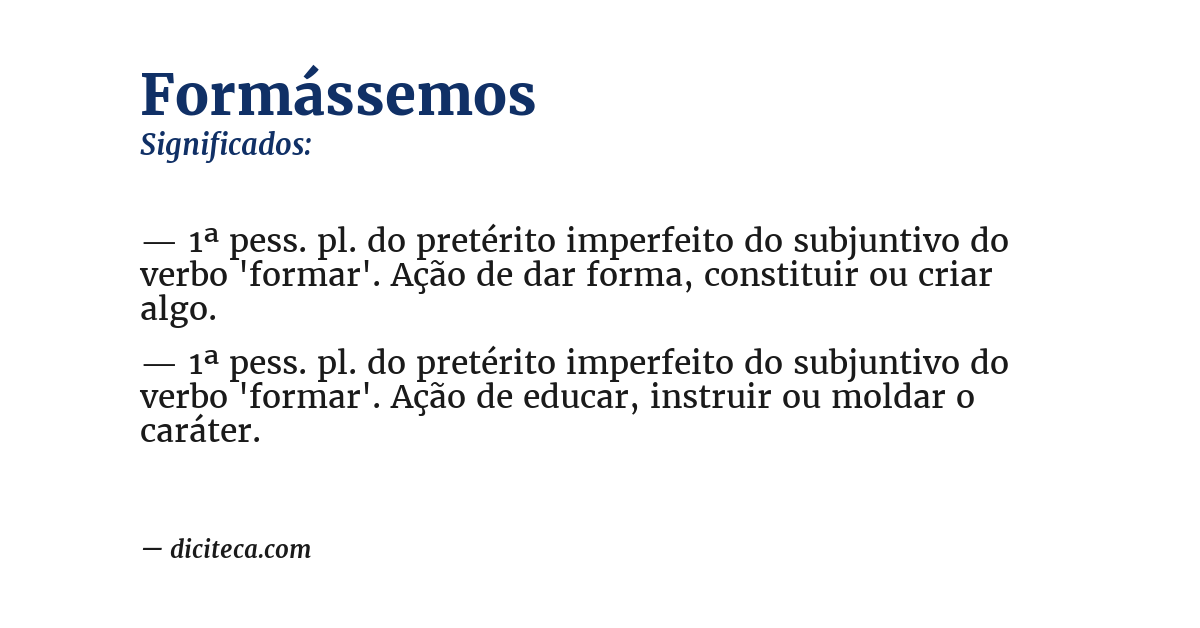 Significado de formássemos