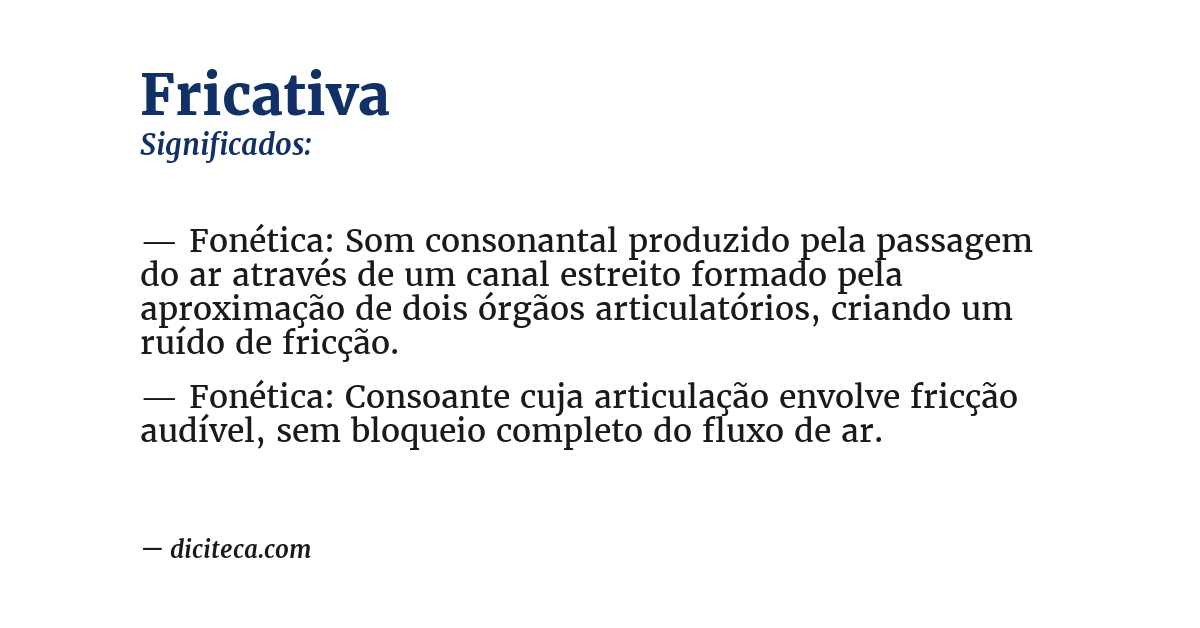 Significado de fricativa
