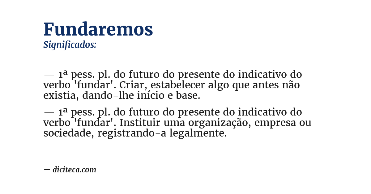 Significado de fundaremos