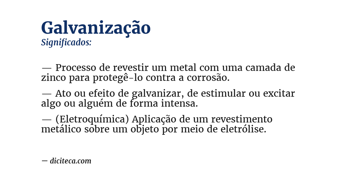 Significado de galvanização