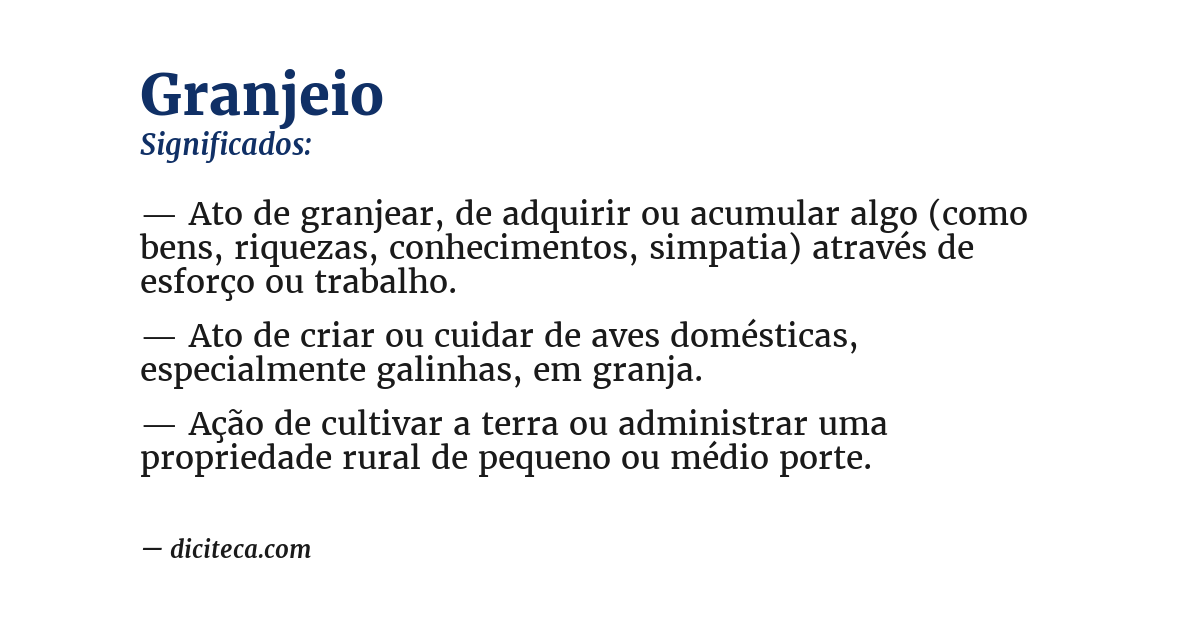 Significado de granjeio