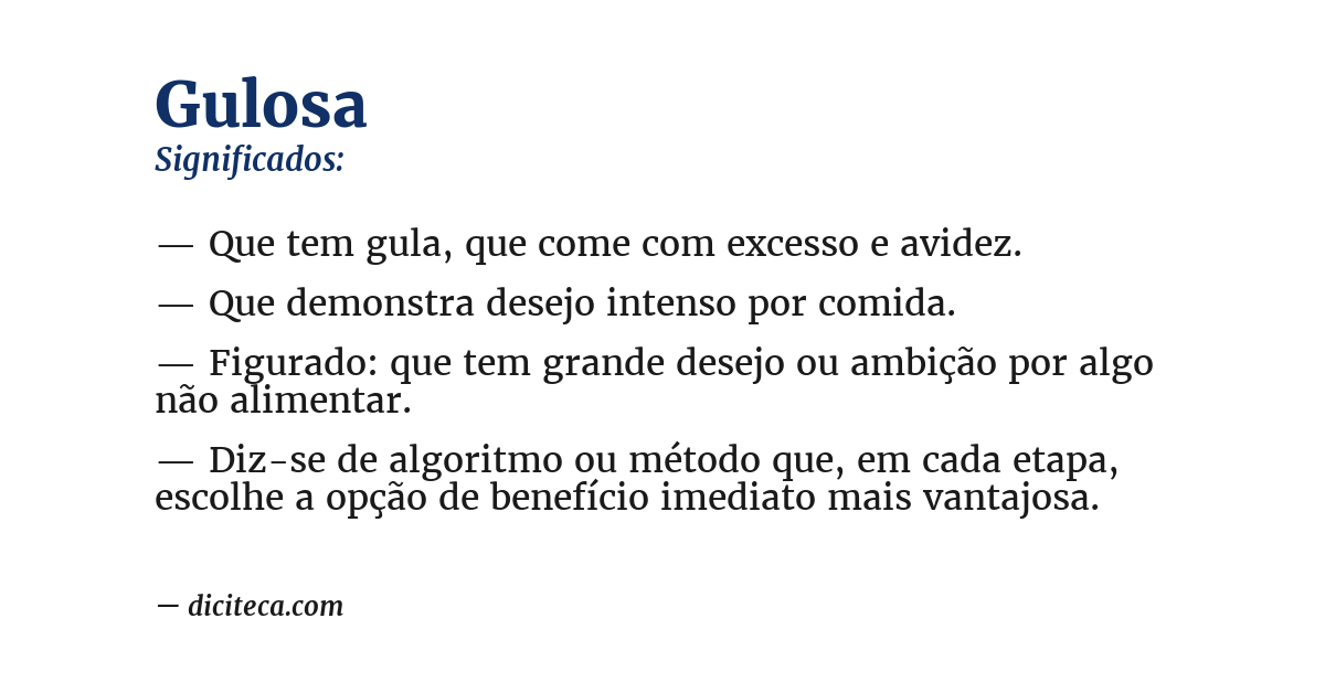 Significado de gulosa