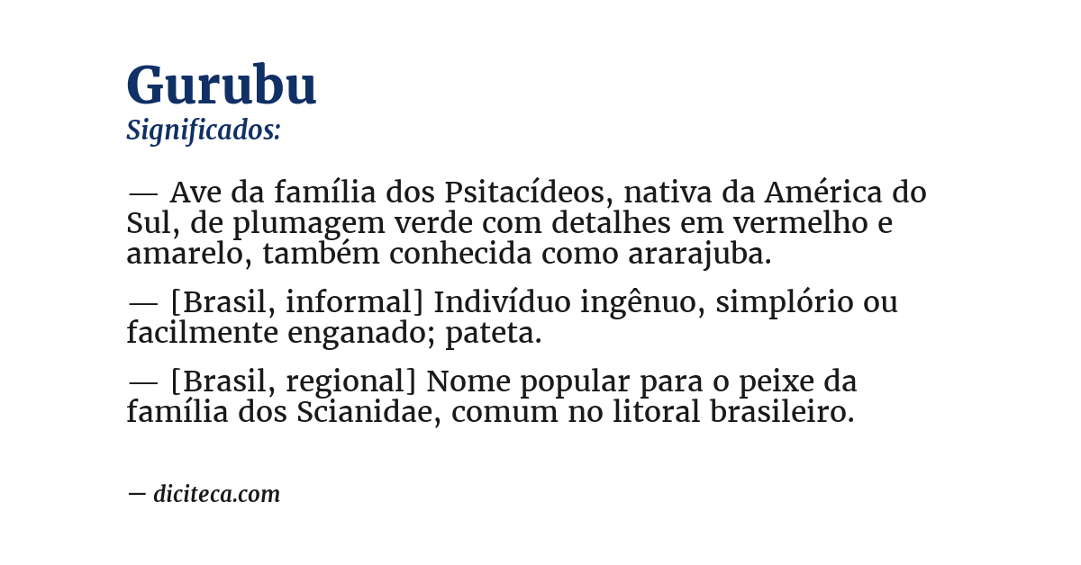 Significado de gurubu