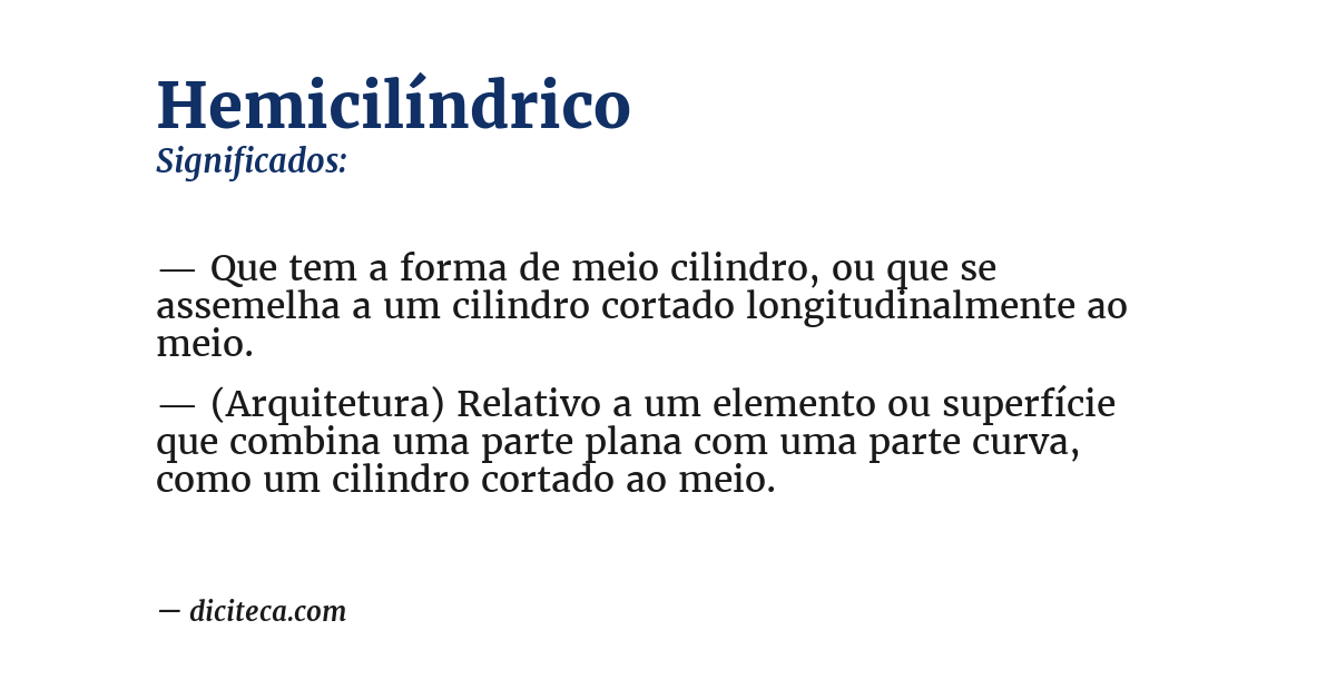Significado de hemicilíndrico