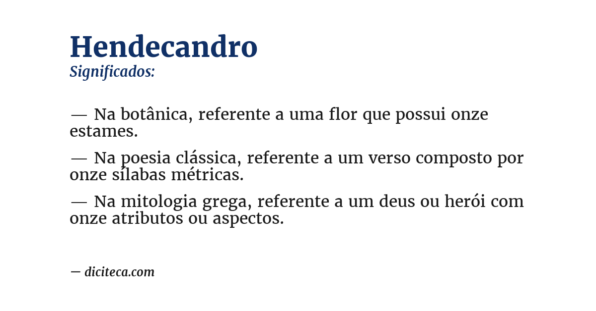 Significado de hendecandro