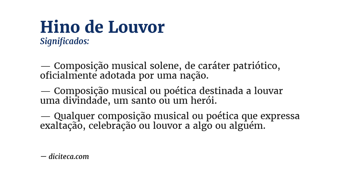 Significado de hino de louvor