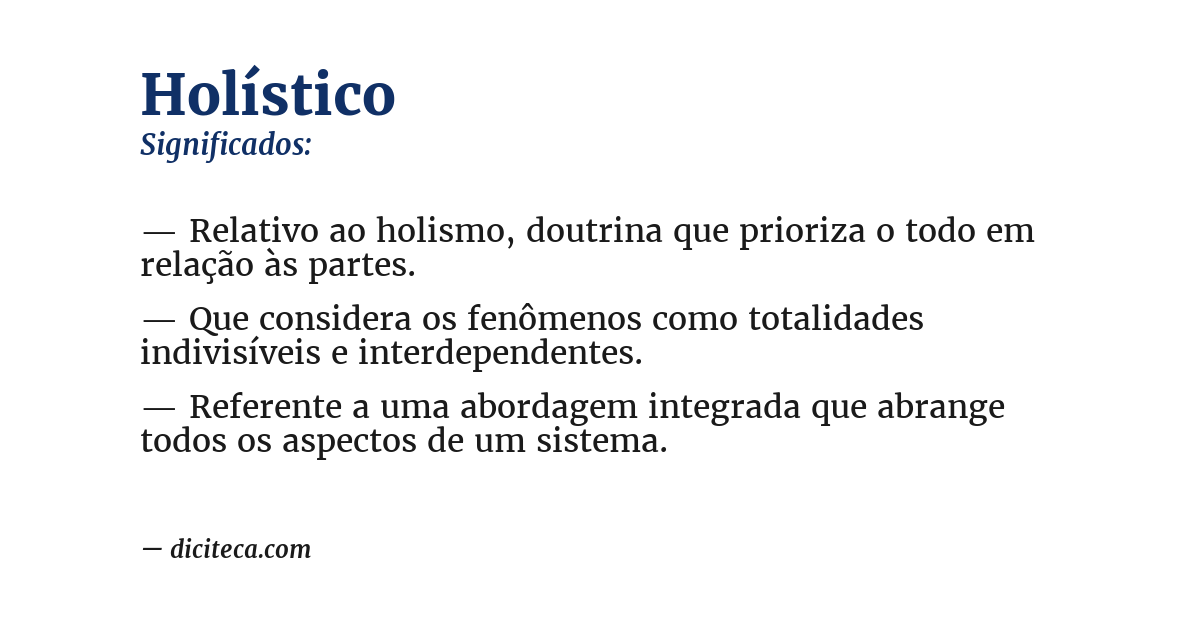 Significado de holístico