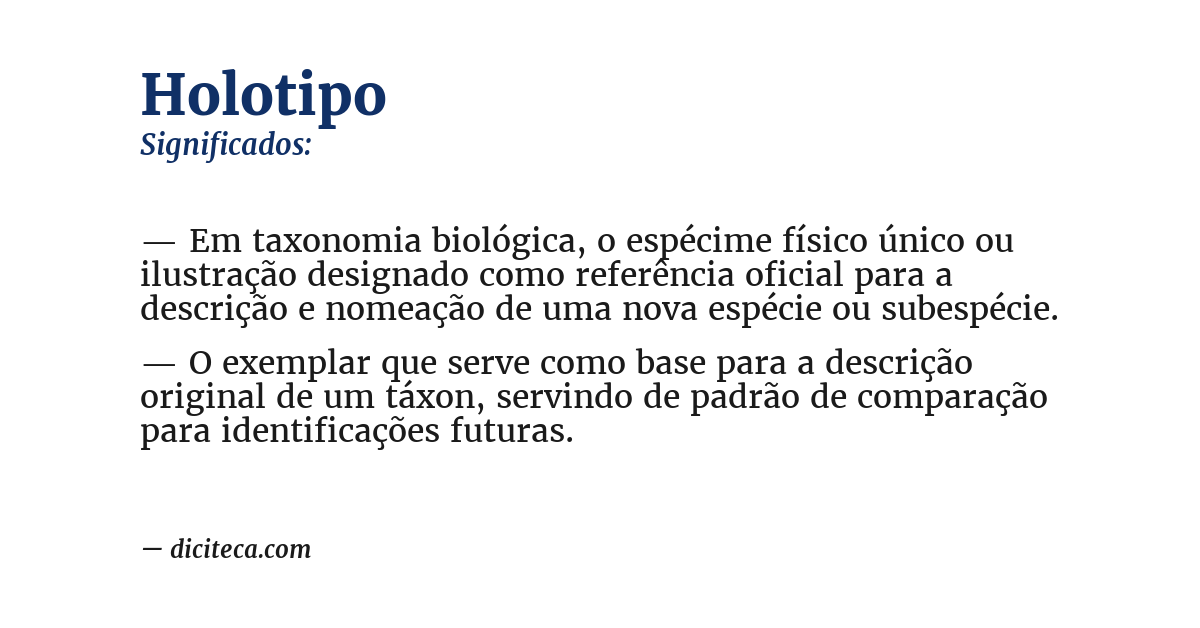 Significado de holotipo