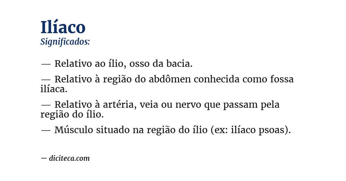 Significado de ilíaco