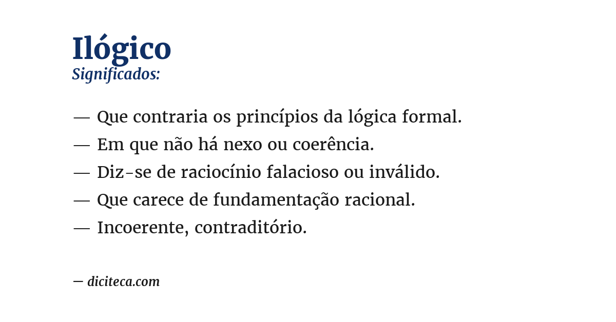 Significado de ilógico