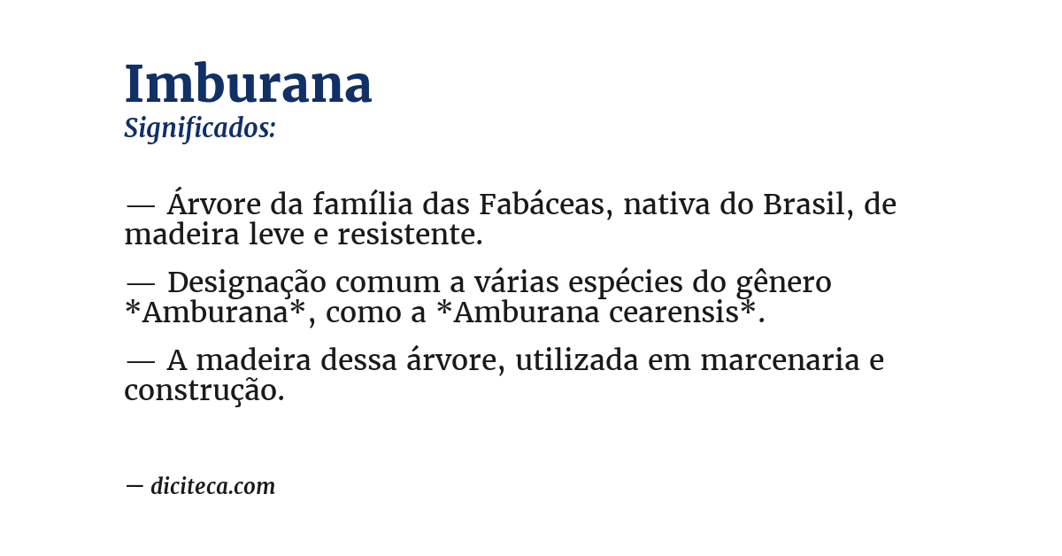 Significado de imburana