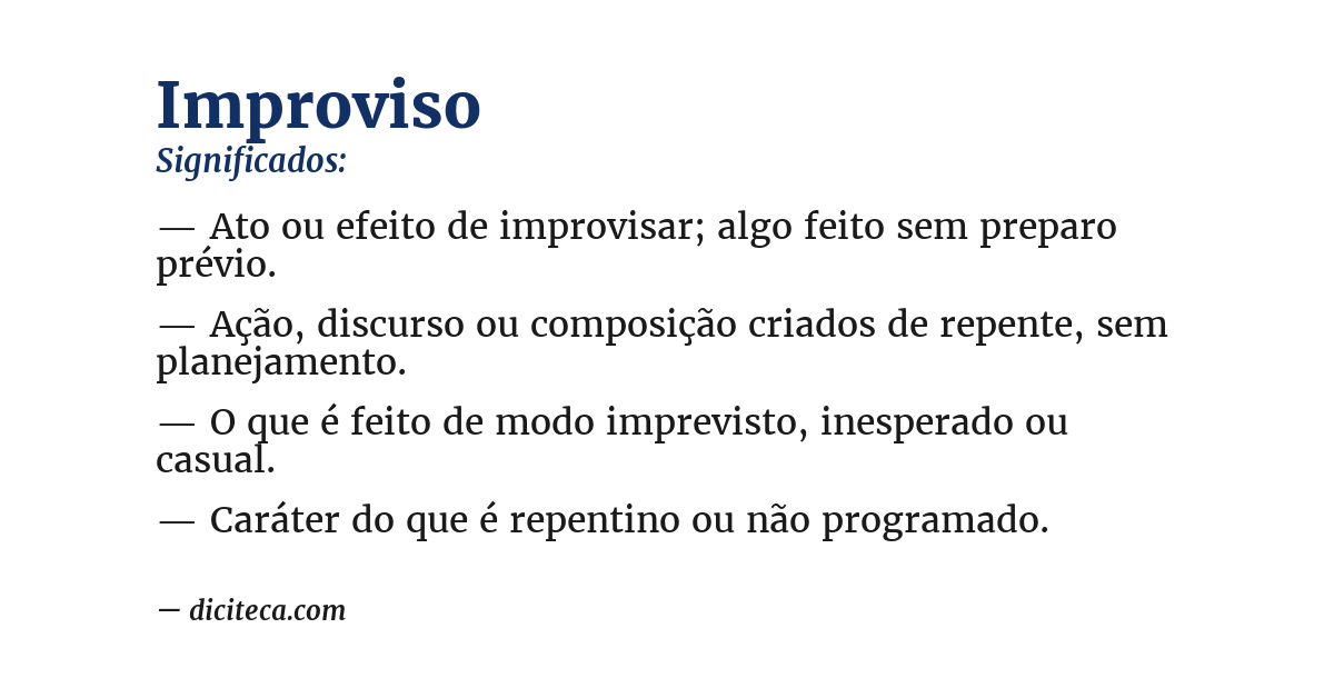 Significado de improviso
