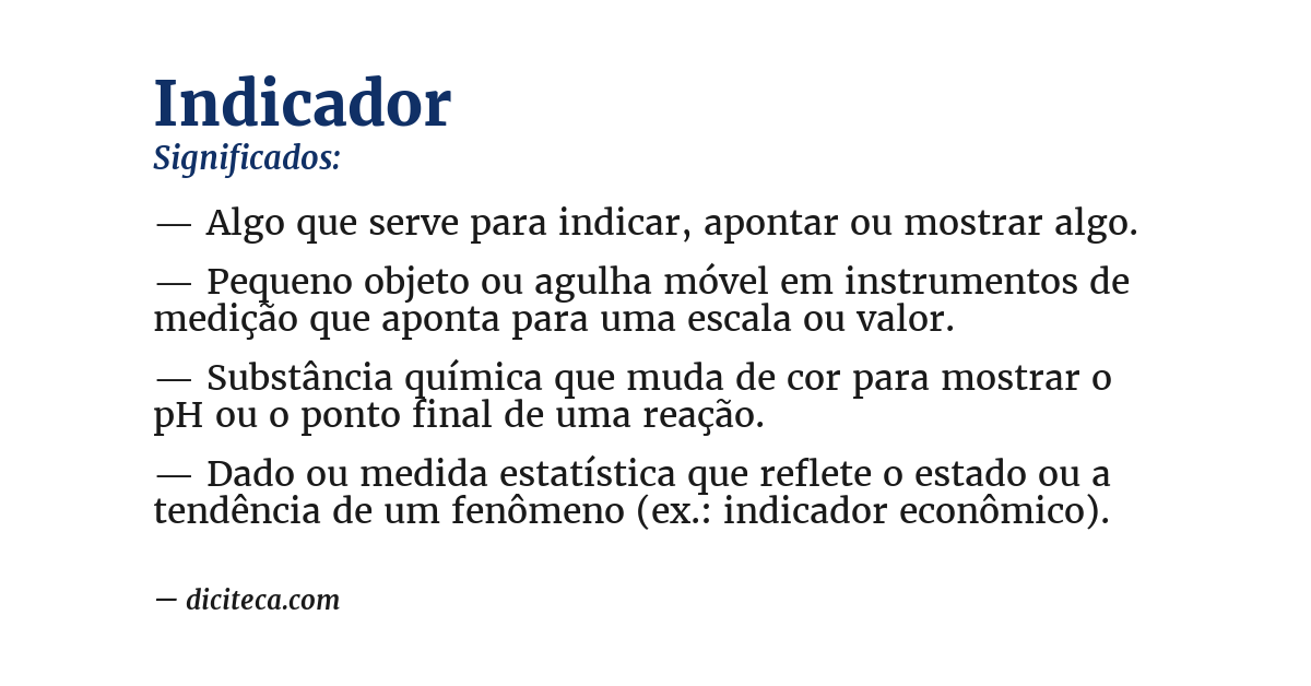 Significado de indicador