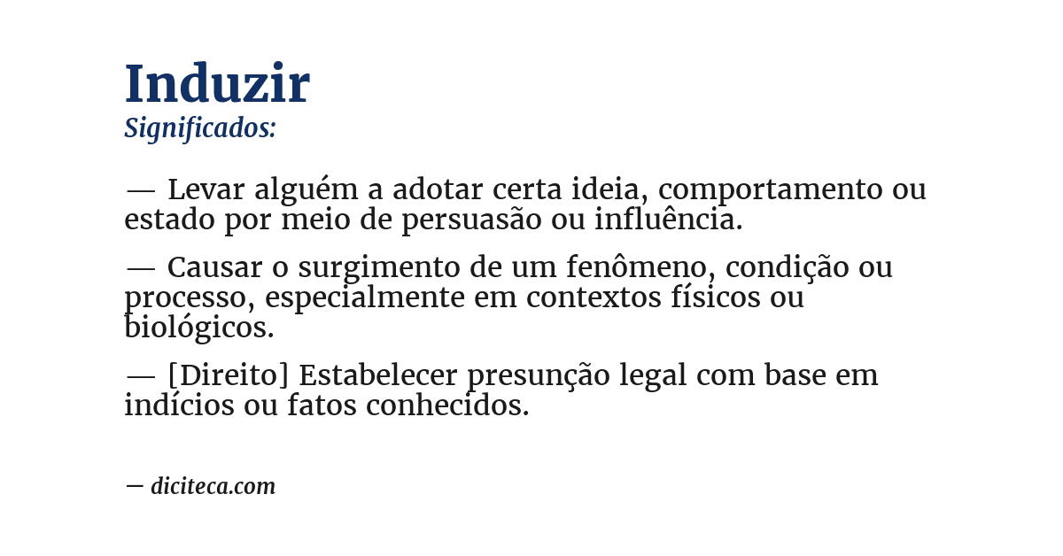 Significado de induzir