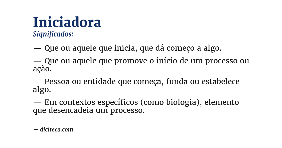 Significado de iniciadora