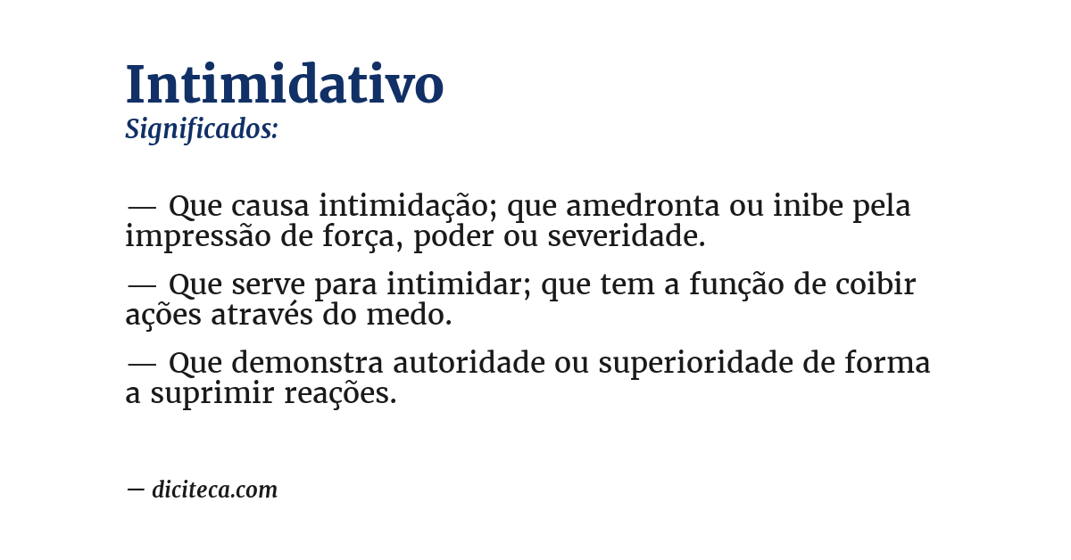Significado de intimidativo