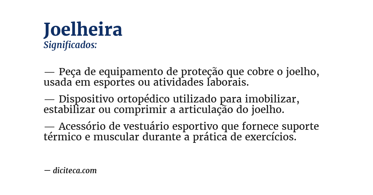 Significado de joelheira
