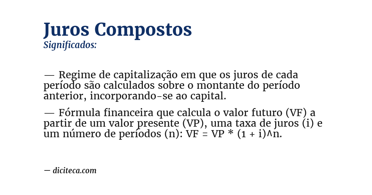 Significado de juros compostos