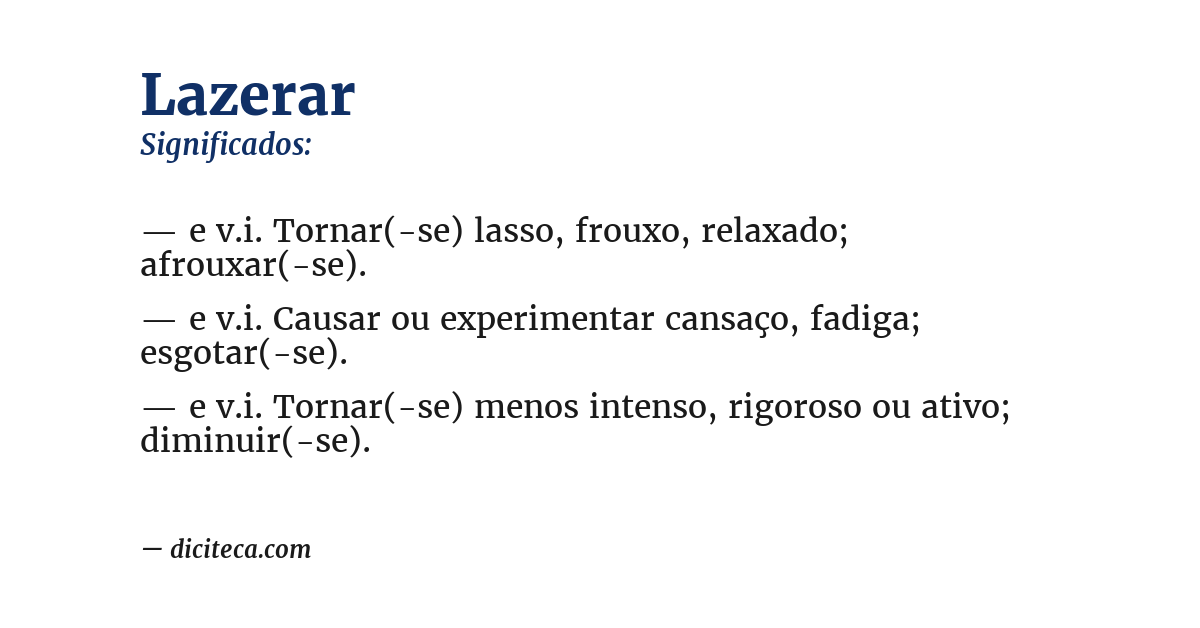 Significado de lazerar