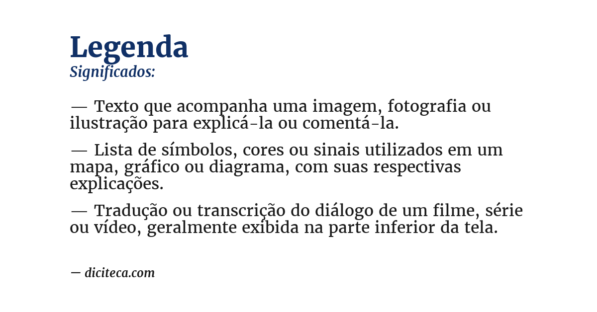 Significado de legenda