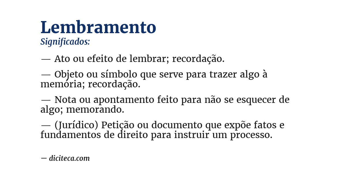 Significado de lembramento
