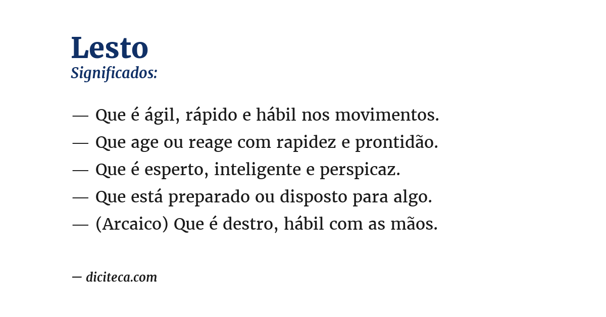 Significado de lesto