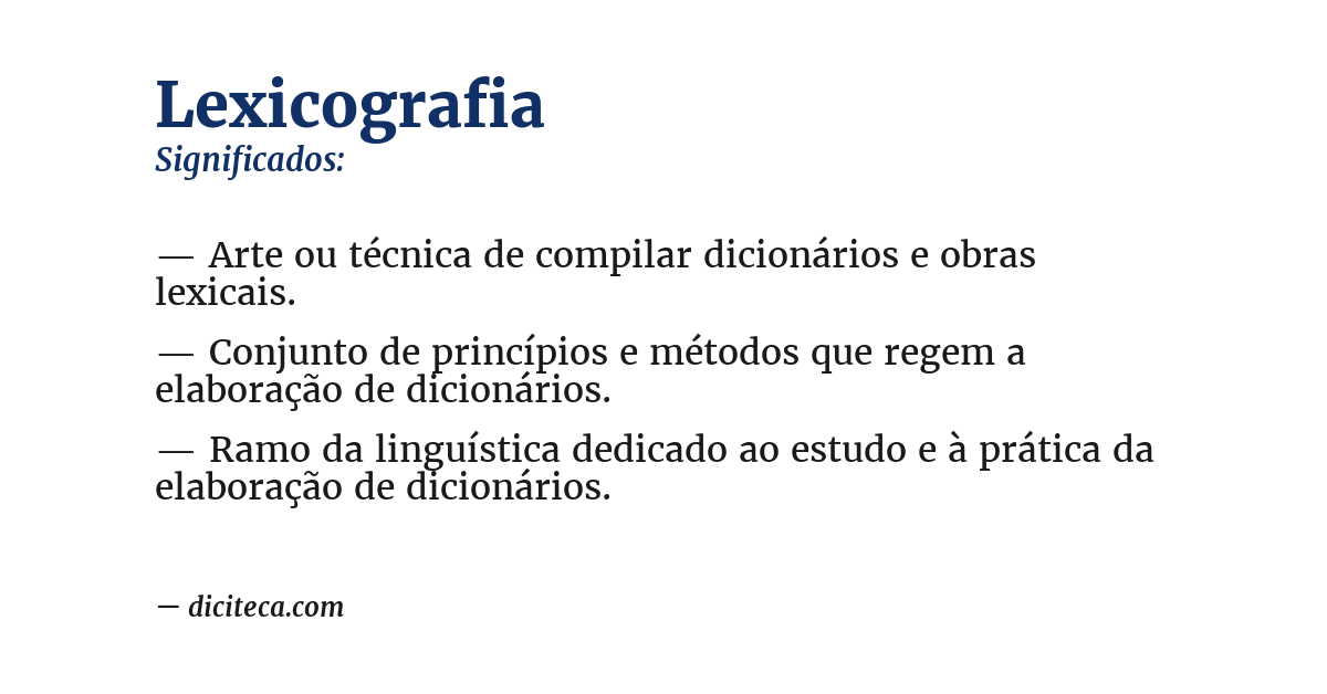 Significado de lexicografia