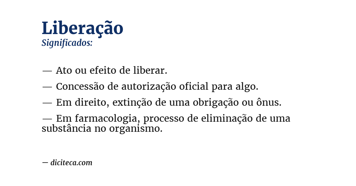 Significado de liberação