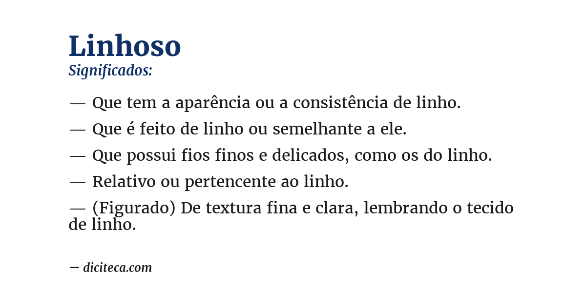Significado de linhoso