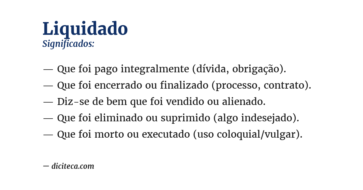 Significado de liquidado