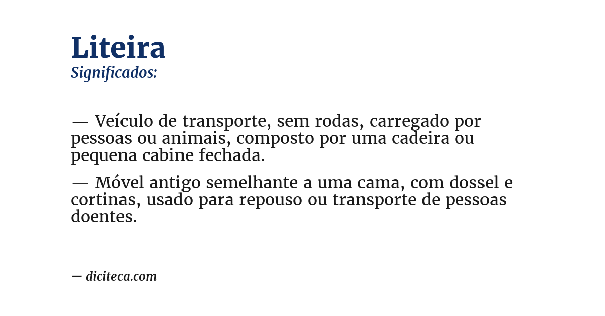 Significado de liteira