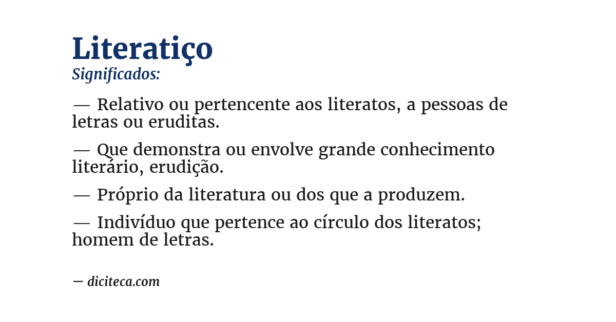 Significado de literatiço