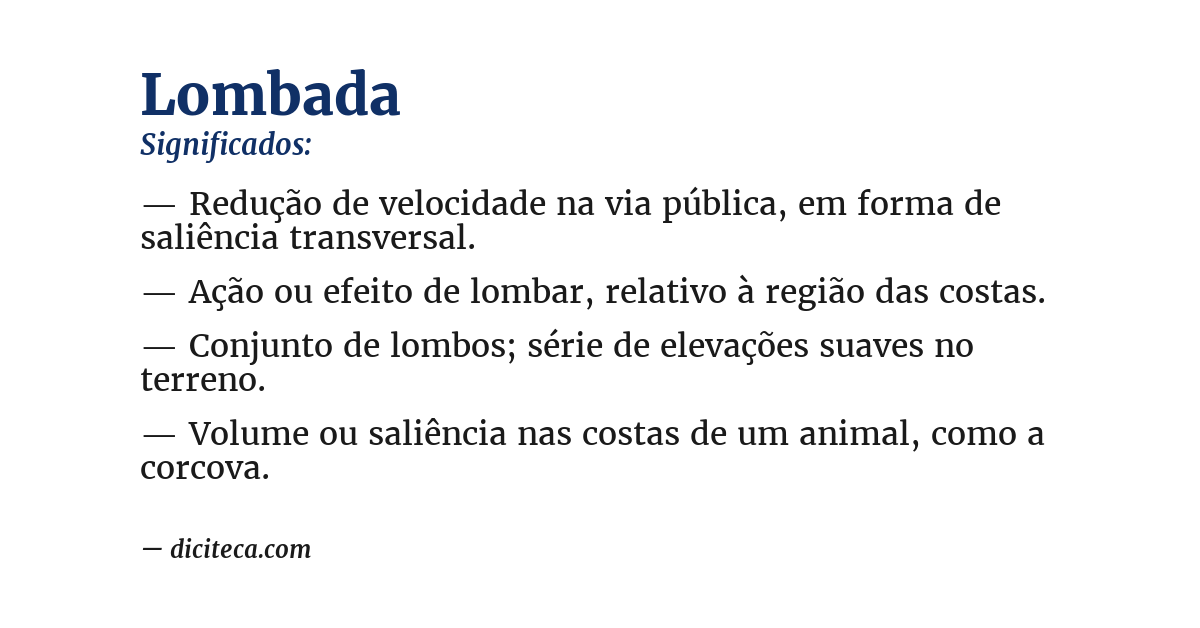 Significado de lombada