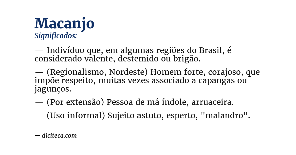 Significado de macanjo
