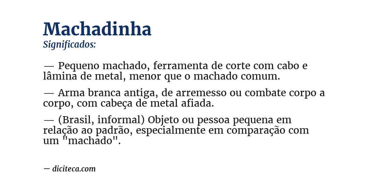 Significado de machadinha