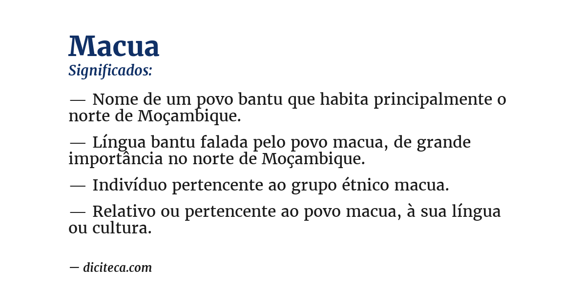 Significado de macua