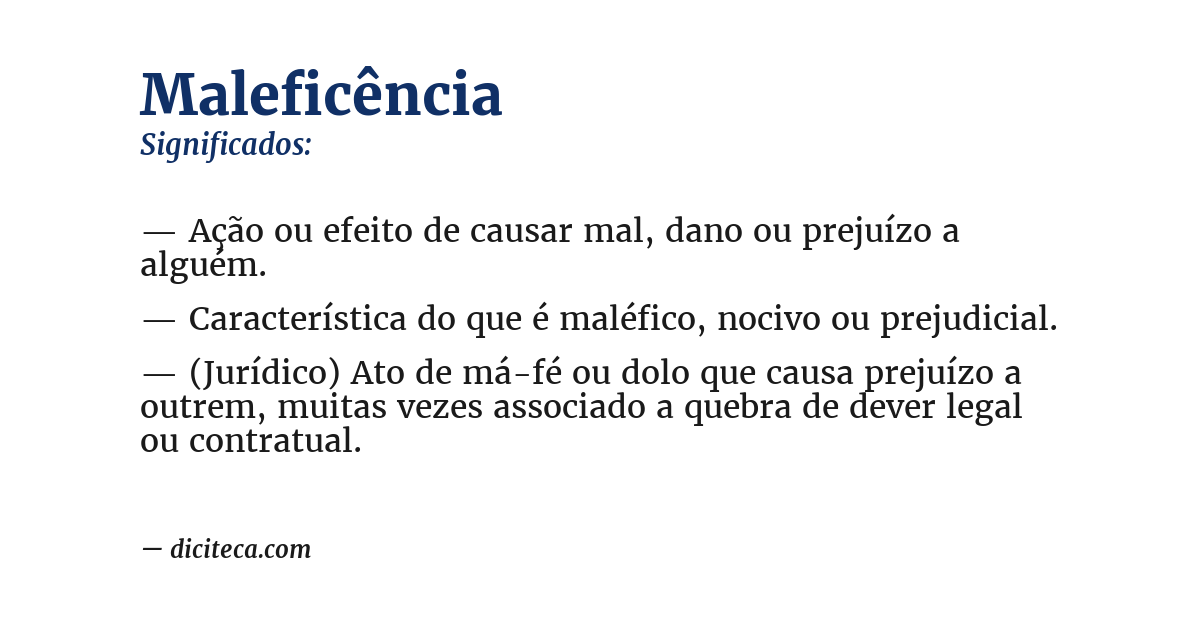 Significado de maleficência