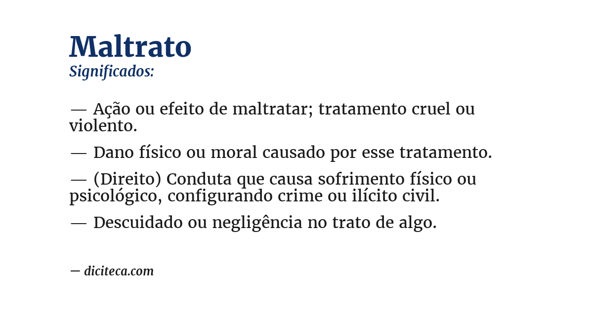 Significado de maltrato